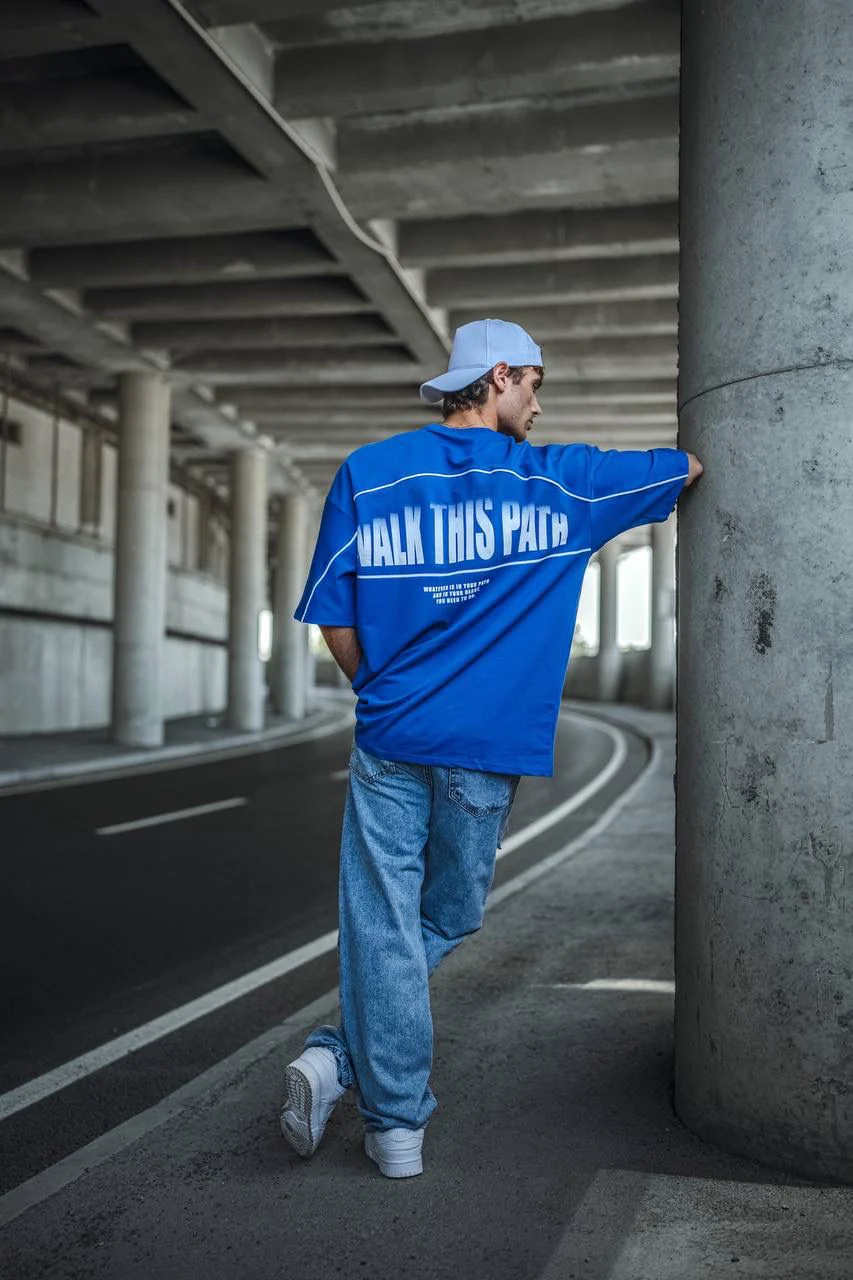 Walk This Path Bleu Tshirts - Image 4